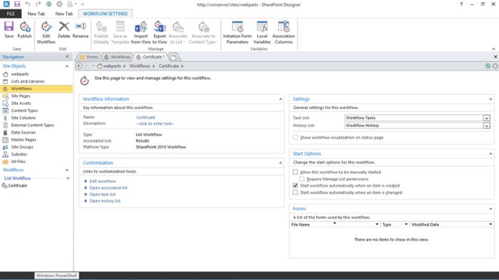 check Start this workflow
